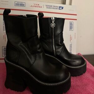 Black Platform Ankle Boots